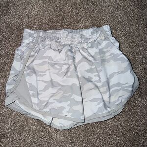 K-Way Women's Light Gray Camouflage Athletic Shorts